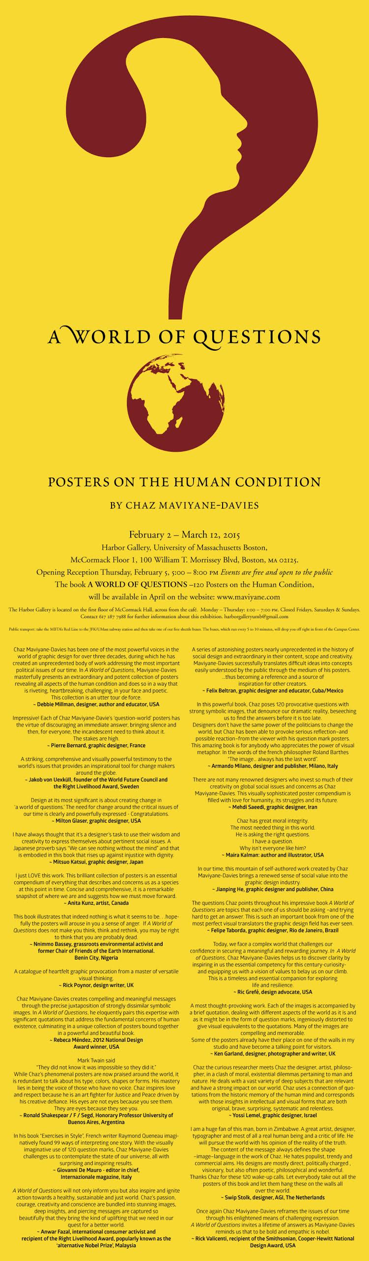 Chaz Maviyane-Davies Exhibition: A World of Questions -posters on the human condition