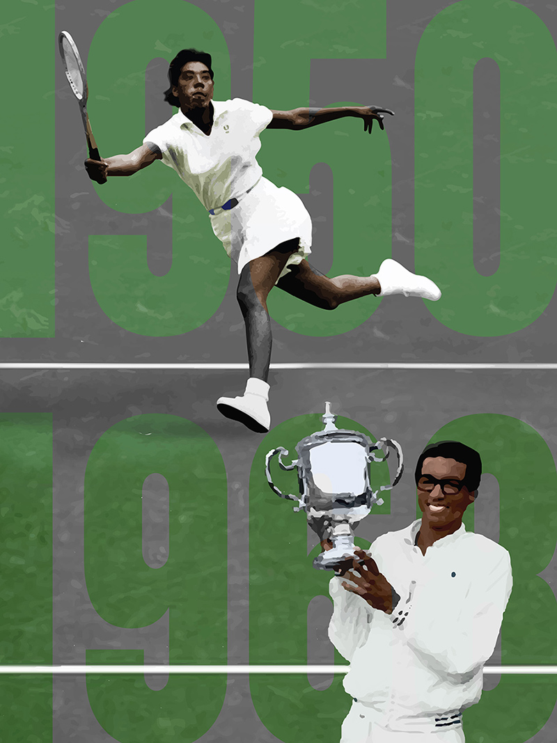 Althea-Gibson-and-Arthur-Ashe,-tennis-pioneers-by-Alexis-Lampley