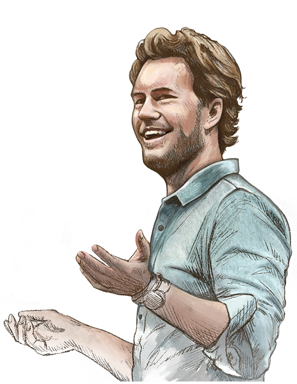 MUTI - illustrated portraits for the Entrepreneurs Guide in Monocle Magazine-Blake Mycoskie