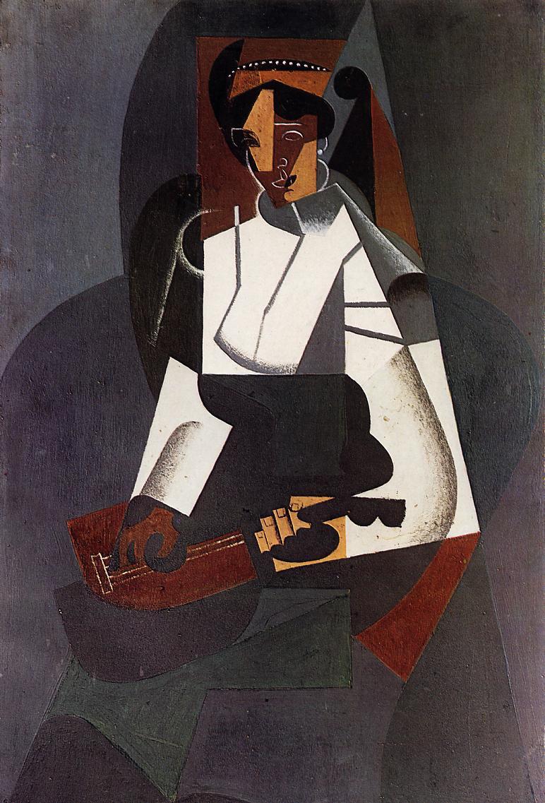 woman-with-a-mandolin-after-corot-1916-oil-on-board