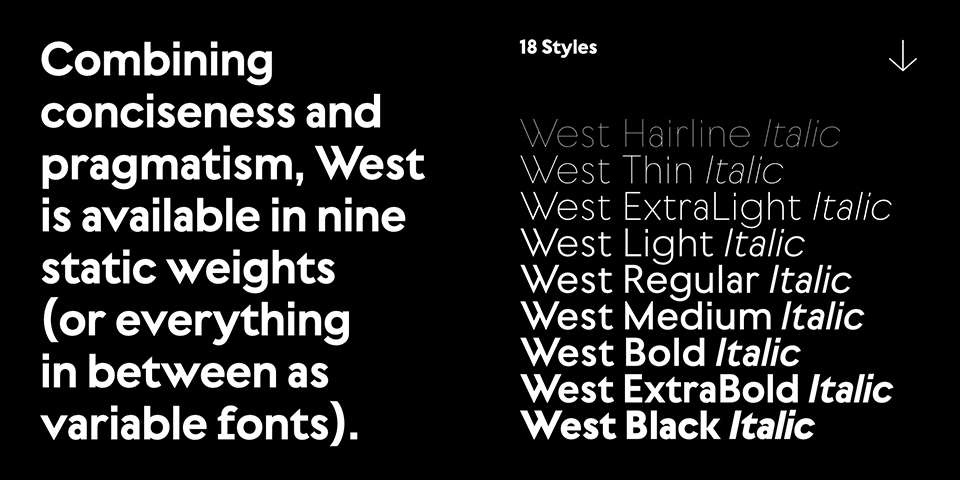 West brand new typeface